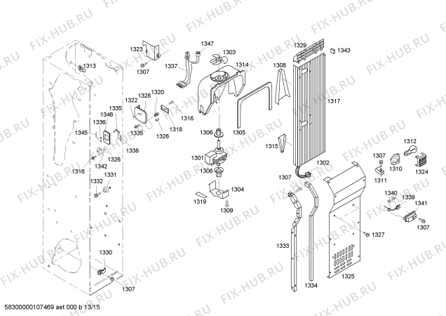 Схема №5 KBUDT4250A 42" SXS REFRIG (SS) DESIGNER HDL с изображением Опорный нож для посудомойки Bosch 00416084